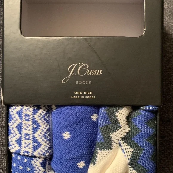 J Crew Boxed Set of 3 Socks, NIB - Picture 2 of 5